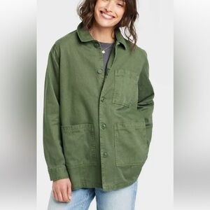 Lands' End cotton Utility Jacket in army green